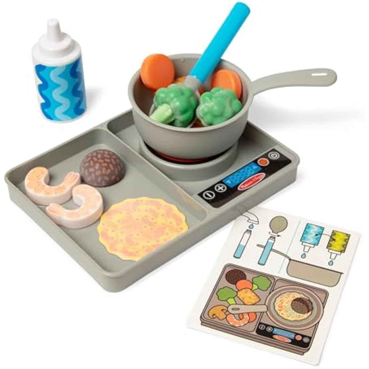 Melissa & Doug Simmer & Stir Stovetop Play Set with Water Wow!® Color Changing Play Food Preschool Toy Ages 3+