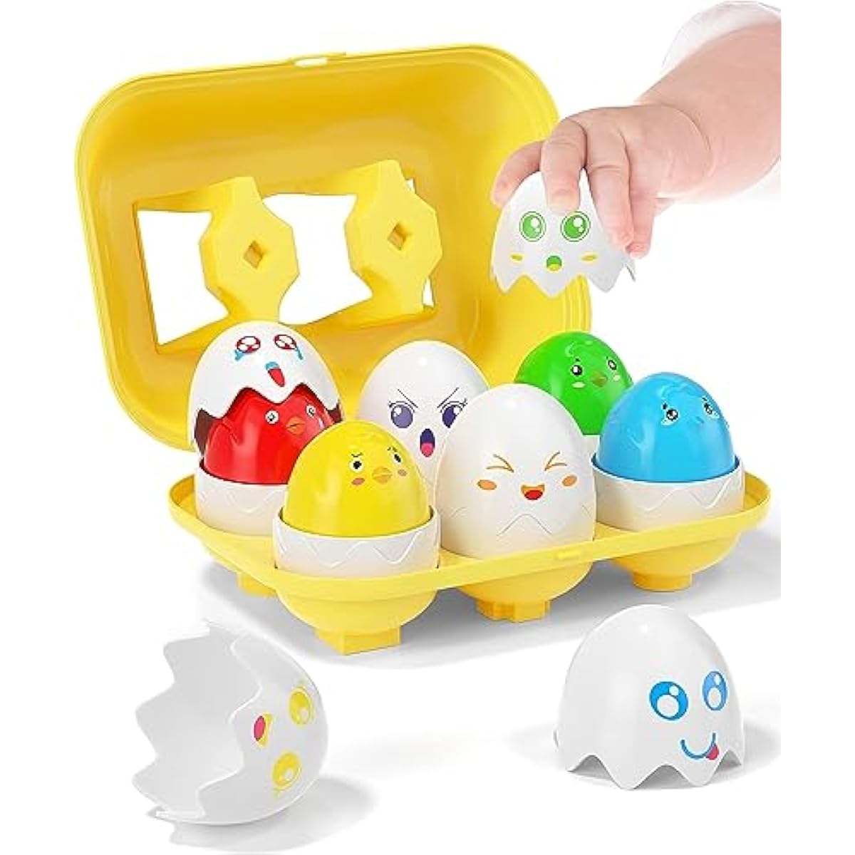 Yetonamr Easter Eggs Toys for Babies Boys Girls Kids, Toddler Easter Basket Stuffers Prefilled Easter Eggs with Toys Inside Filled Infant Montessori Toys Gifts for Toddlers Babies Boys