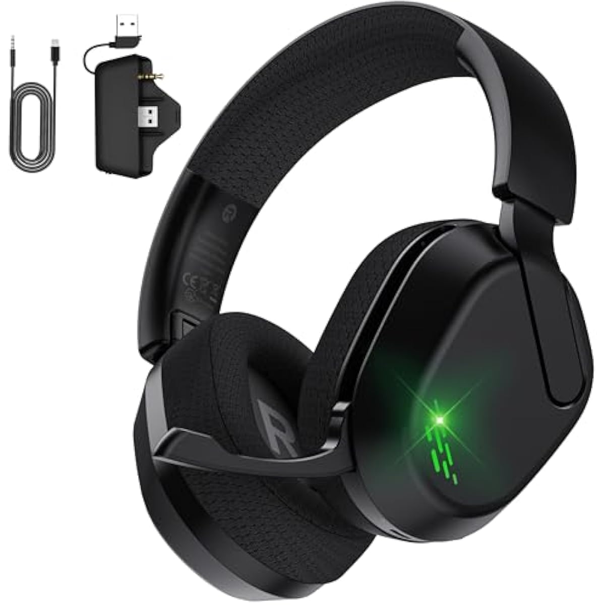 Black wireless gaming headset for Xbox Series X/S, Xbox One, PS5, PC, and Mac with Bluetooth 6.0 and flip-to-mute noise-canceling mic