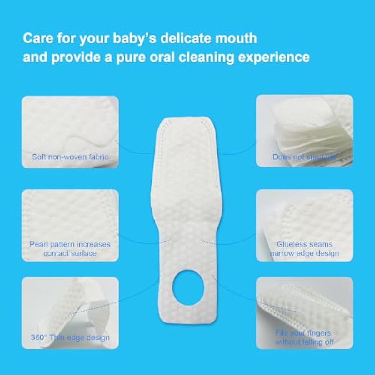 Baby Tongue Cleaner Newborn Finger Toothbrush, 42-Count Disposable Oral Care for 0-36 Months Toddler Teeth and Gums