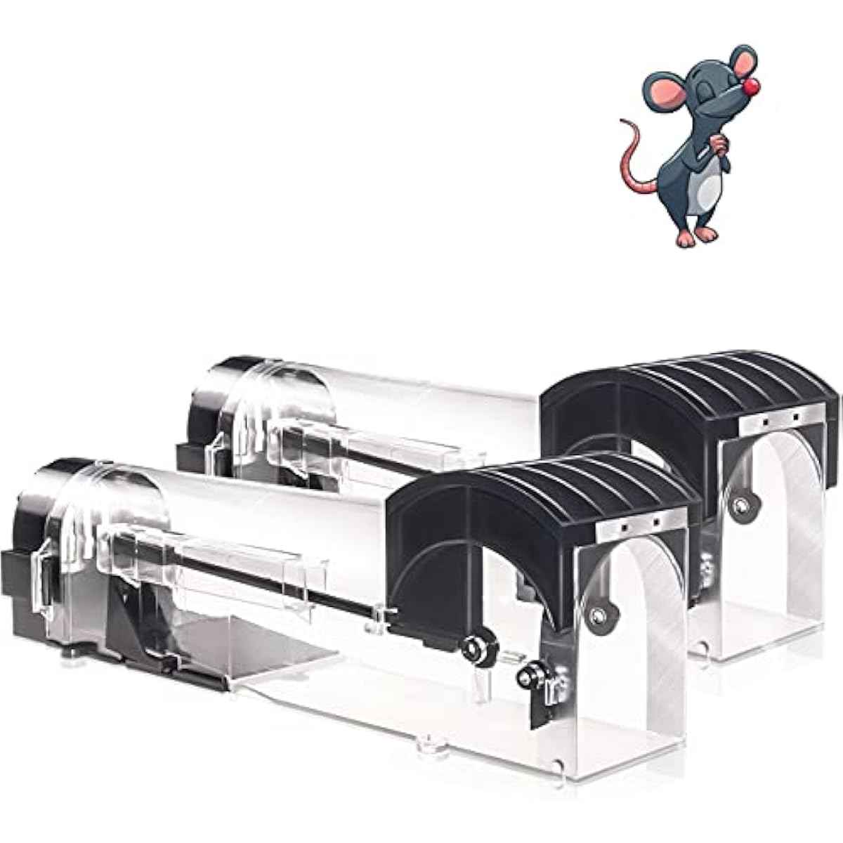 Humane Mouse Traps, 12 inches Enlarged No Kill Rat Live Traps for Chipmunks, Reusable Catch and Release Mice, Pet and Children Friendly Mouse Trap That Work