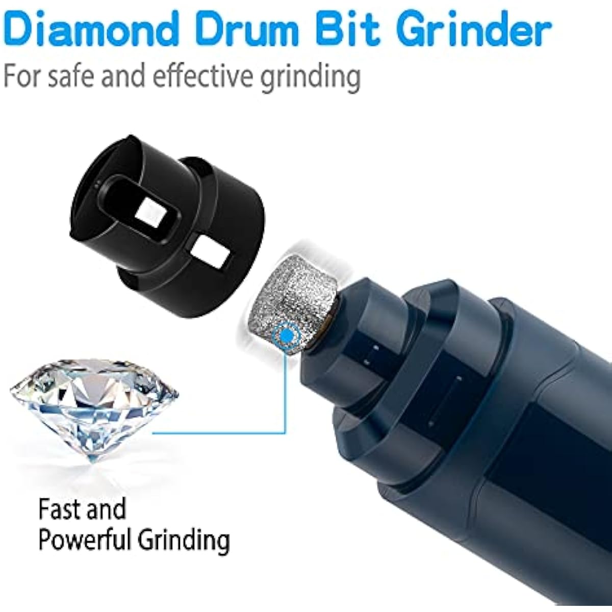 Casfuy Dog Nail Grinder Upgraded - Professional 2-Speed Electric Rechargeable Pet Nail Trimmer Painless Paws Grooming & Smoothing for Small Medium Large Dogs & Cats(Dark Blue)