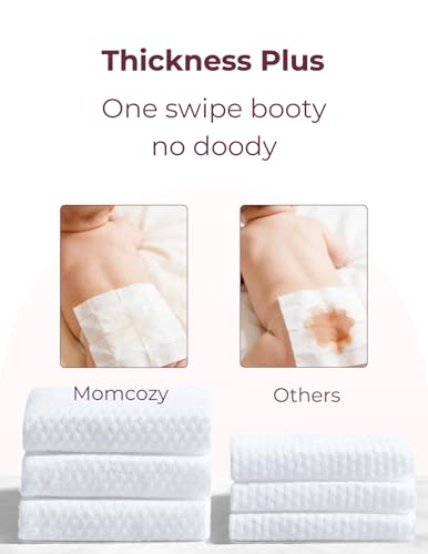 Momcozy extra large, 99% water based, unscented and hypoallergenic baby wipes for sensitive skin