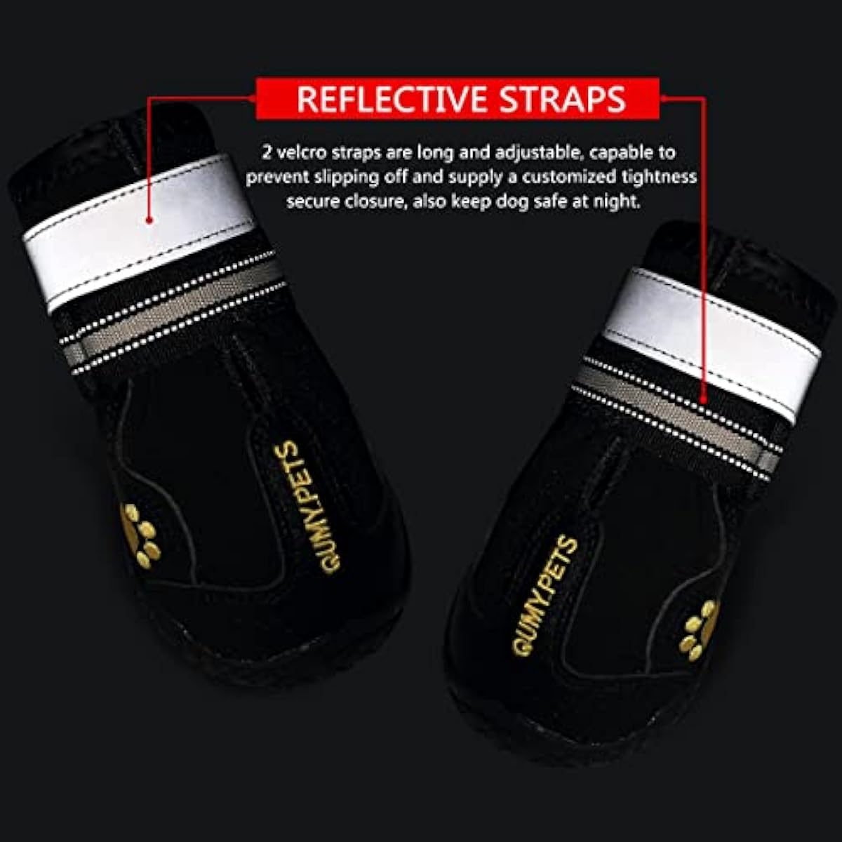 Qumy dog shoes, large dog boots, medium dog paw protectors for winter, snow, hot pavement, rainy weather, outdoor walking, indoor hardfloors