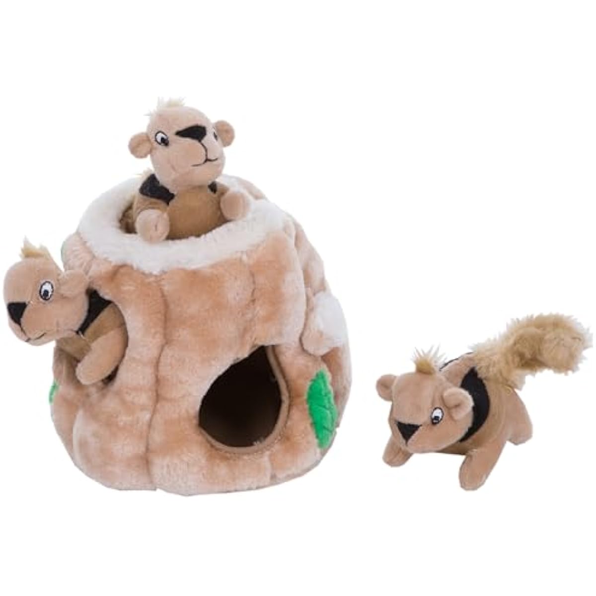 outward hound hide-a-squirrel dog toy small plush puzzle 2-in-1 interactive squeaky