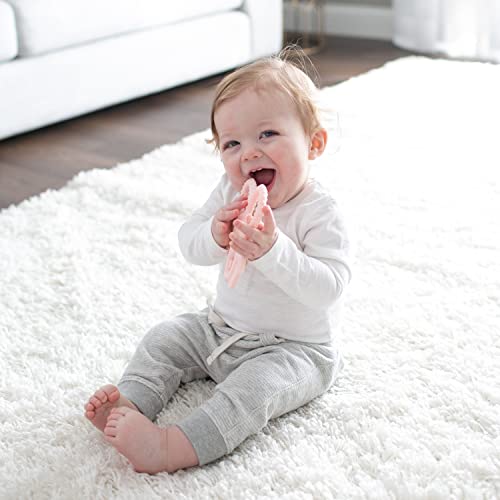 Dr. Brown's soft 100% silicone, BPA free, teething toy for 3m+ babies, pink bunny design