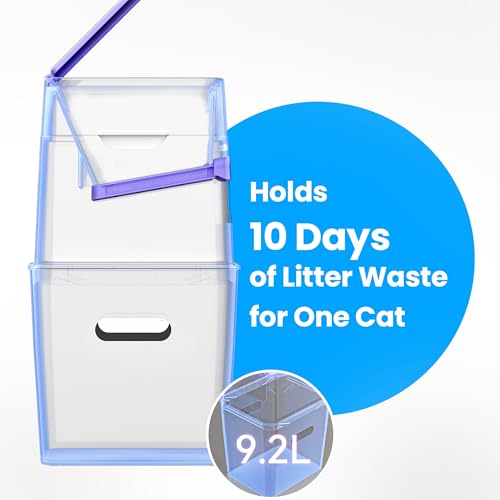 Neakasa 9.2L PooGuard Litter Disposal Bin with Viewing Window and 4-Month Refill Bag, white