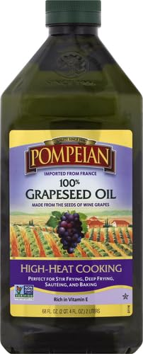 Pompeian 68 fl oz 100% Grapeseed Oil, Non-GMO, Gluten-Free, Kosher, Light and Subtle Flavor