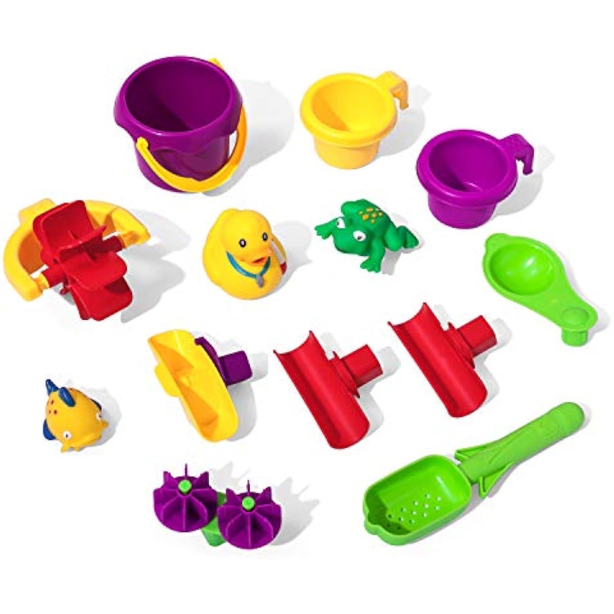 Step2 Rain Showers Splash Pond Water Table, Kids Water and Sand Activity Sensory Playset, Summer Outdoor Toys, 13 Piece Water Toy Accessories, For Toddlers 1.5+ Years Old, Blue & Green
