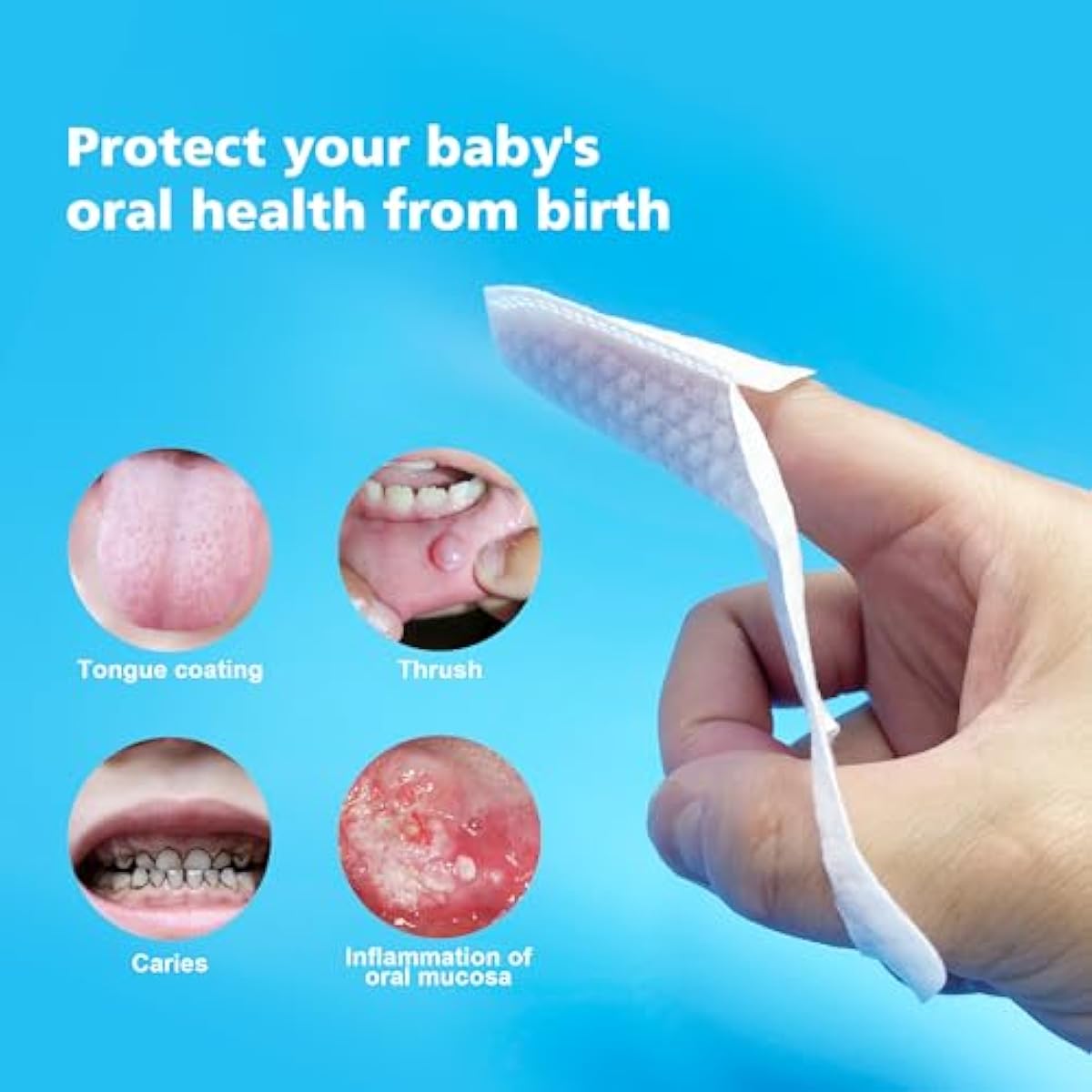 Baby Tongue Cleaner Newborn Finger Toothbrush, 42-Count Disposable Oral Care for 0-36 Months Toddler Teeth and Gums