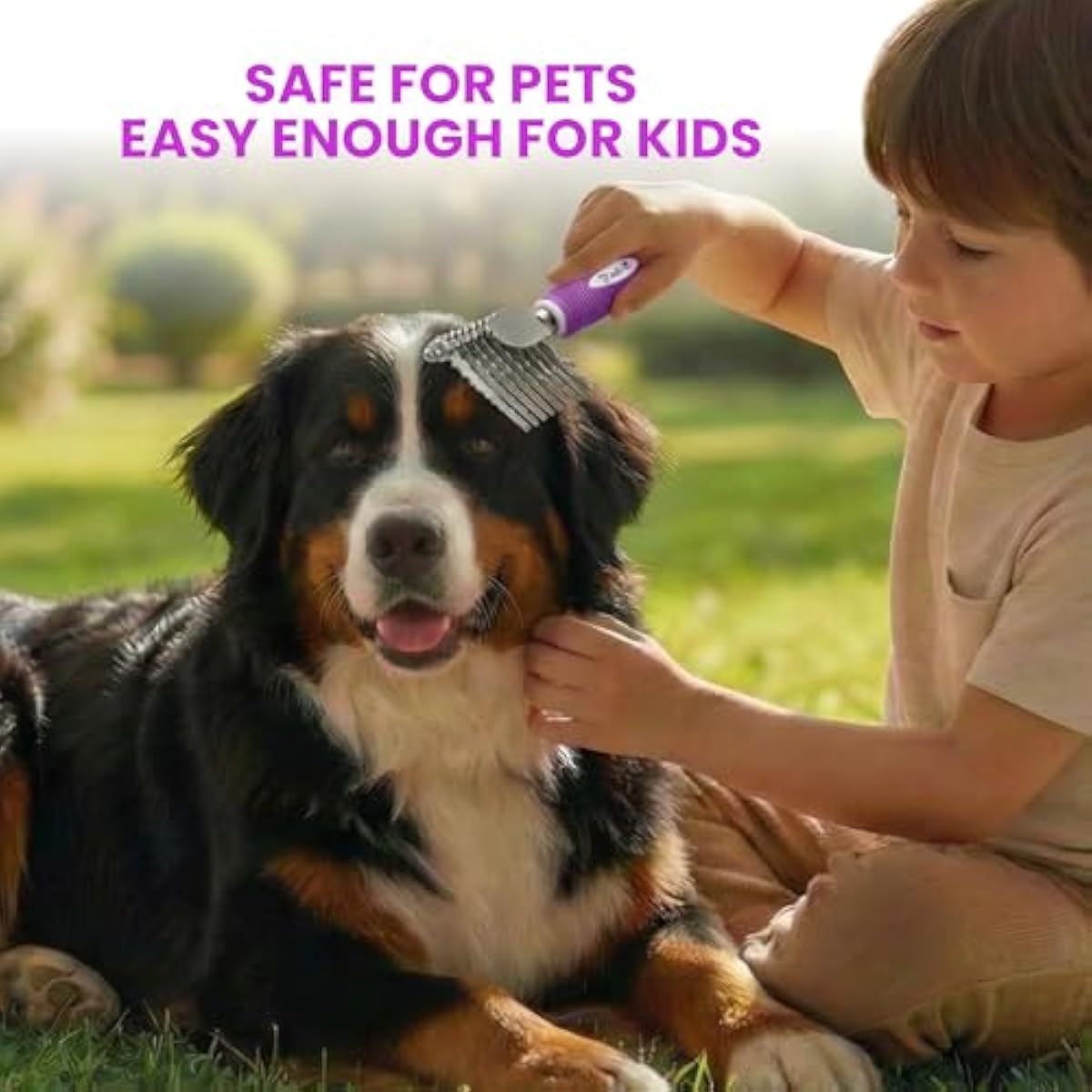 poodle-dematting-fur-rake-comb-brush-for-dogs-and-cats-with-long-2.5inch-steel-safety-blades