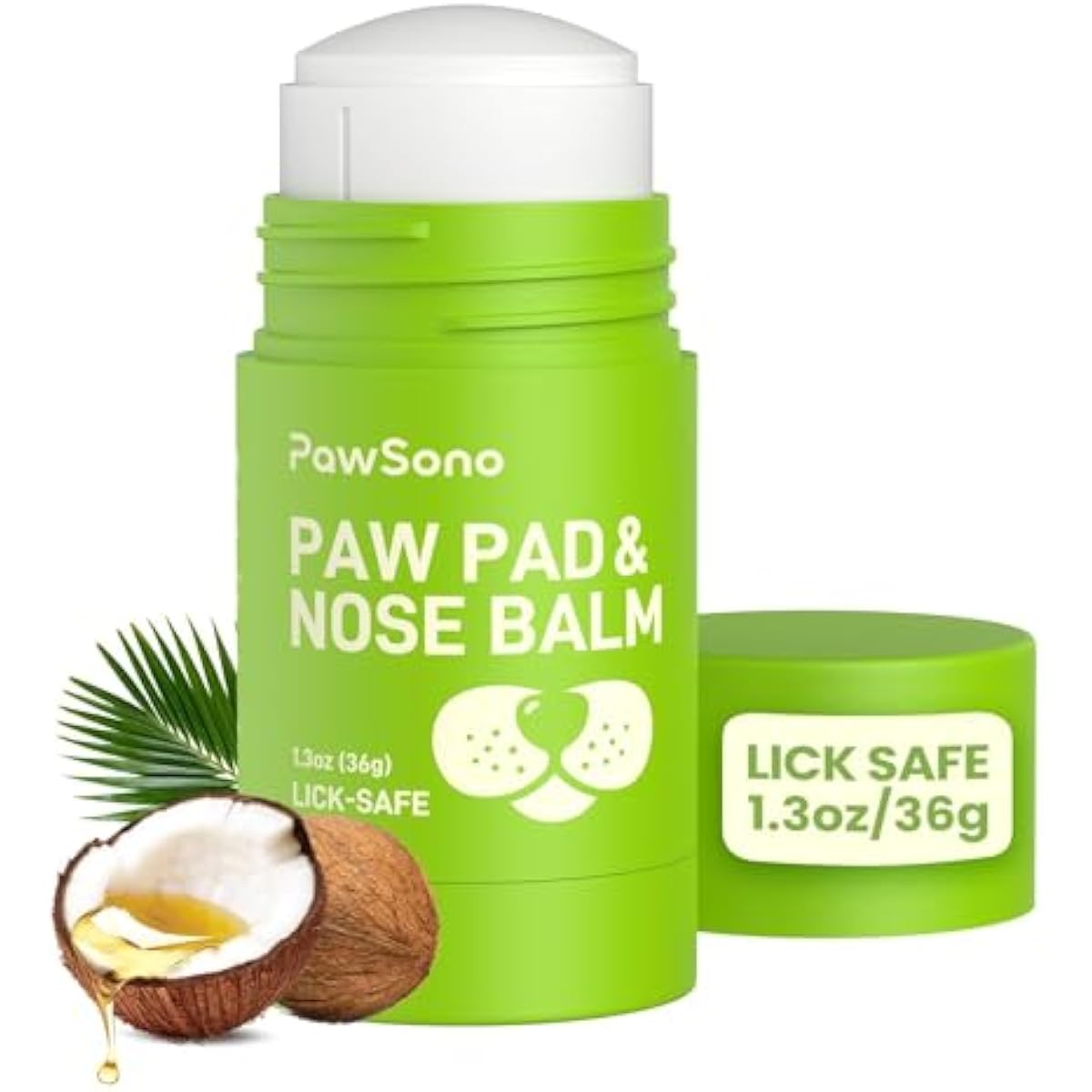 Lick-Safe Dog Paw & Nose Balm with Coconut Oil | Winter Snow, Road Salt & Cold Pavement Protector | All-Natural Moisturizer & Soother for Dry, Cracked Pads & Snout | Horse Hoof, Joint Care