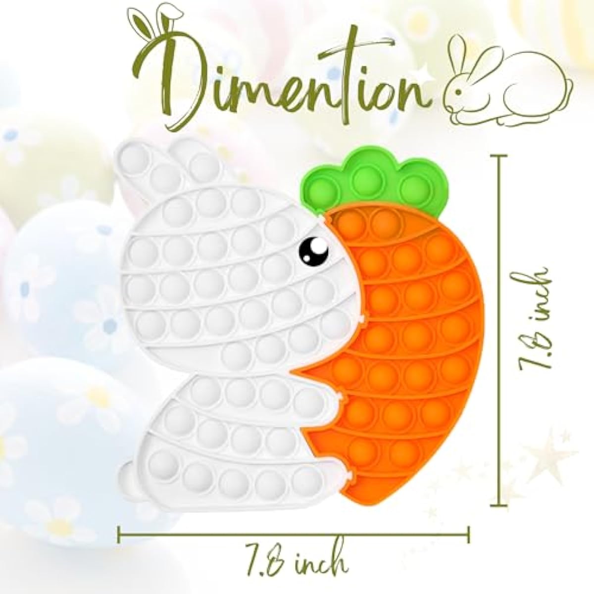 white easter bunny poppers bunny carrot pop bubble fidget sensory toys puzzle popper for kids toddler gift development toy
