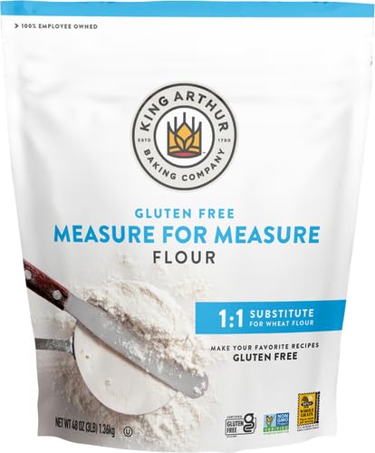 king arthur measure for measure gluten-free flour, 1:1 substitute for wheat flour, non-gmo, kosher certified, 3 lbs