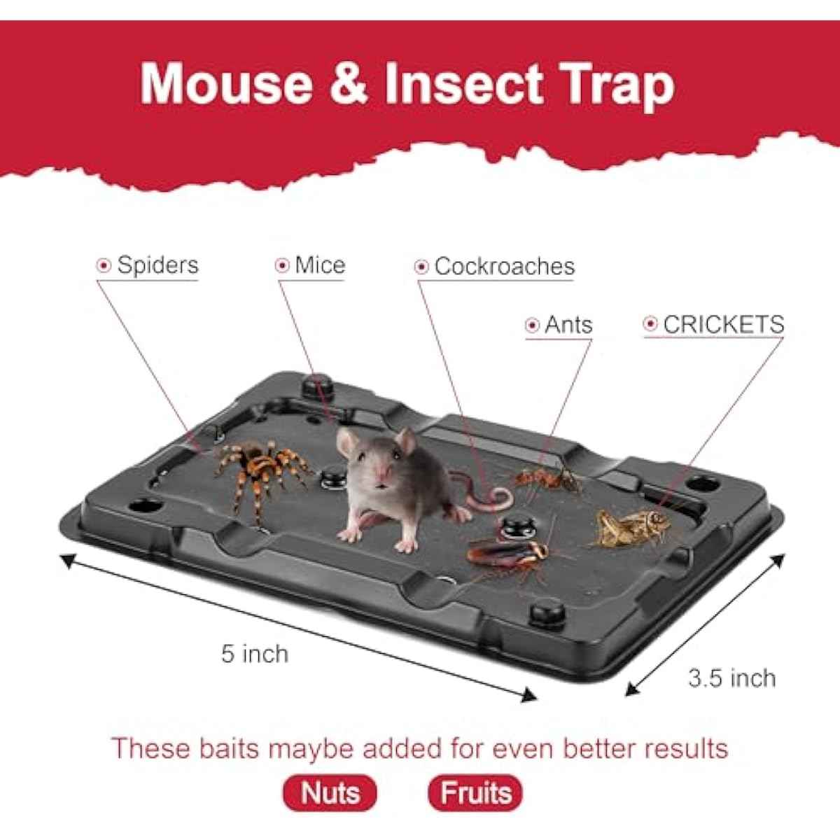 Glue Mouse Traps Indoor for Home -12 Pack Sticky MouseTraps Indoor for Safe Home Pest Control. Pre-Scented, Non-Toxic Glue Boards for Mice, Mouse & & Insects. Easy to Use