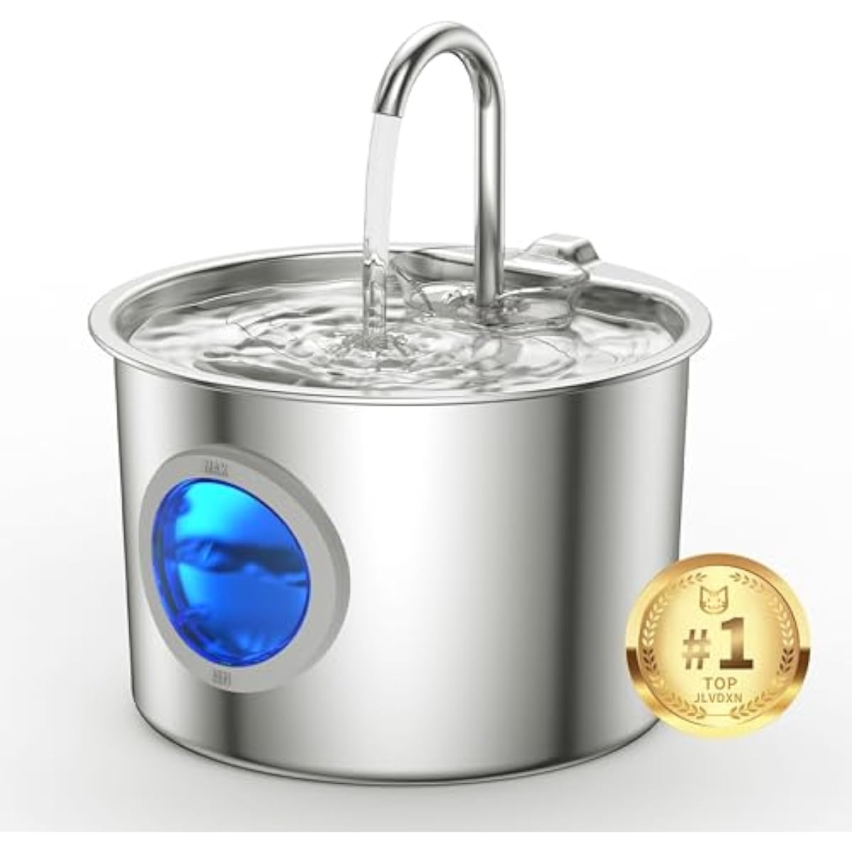 Cat Water Fountain Advanced 304 Stainless Steel 2.2L/74oz with Detachable Tank, Easy to Clean