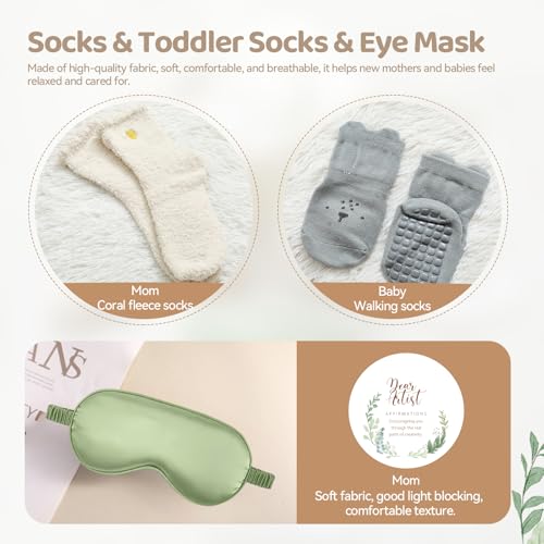 Mama Bear Pregnancy & Baby Shower Gifts Care Package - Eye Mask, Baby Rattle & Mug for New Mom