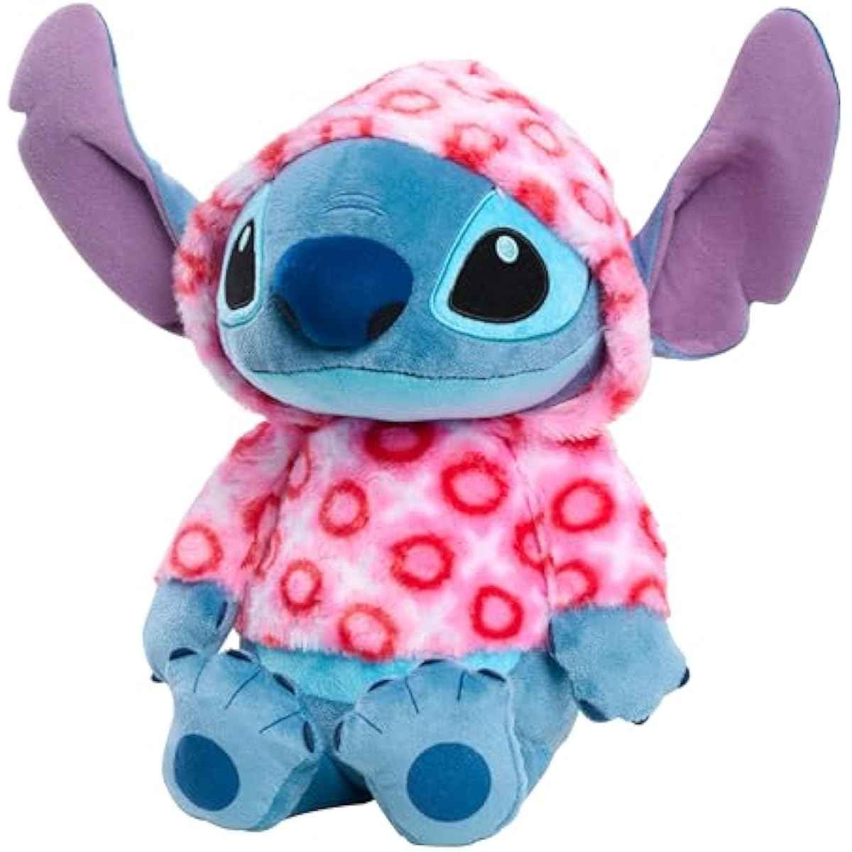 Disney Stitch Large 13-inch Valentines Heart Hoodie Plush Stuffed Animal, Soft & Huggable, Toy for Fans, Girls, Boys, Ages 2 and Up by Just Play
