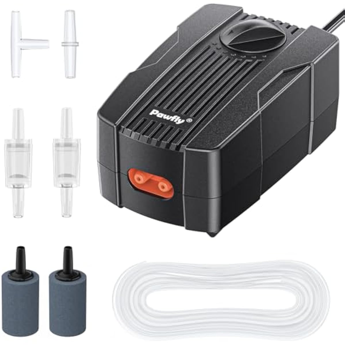 pawfly aquarium air pump oxygen pump for 10-200 gallon fish tanks buckets dual outlet