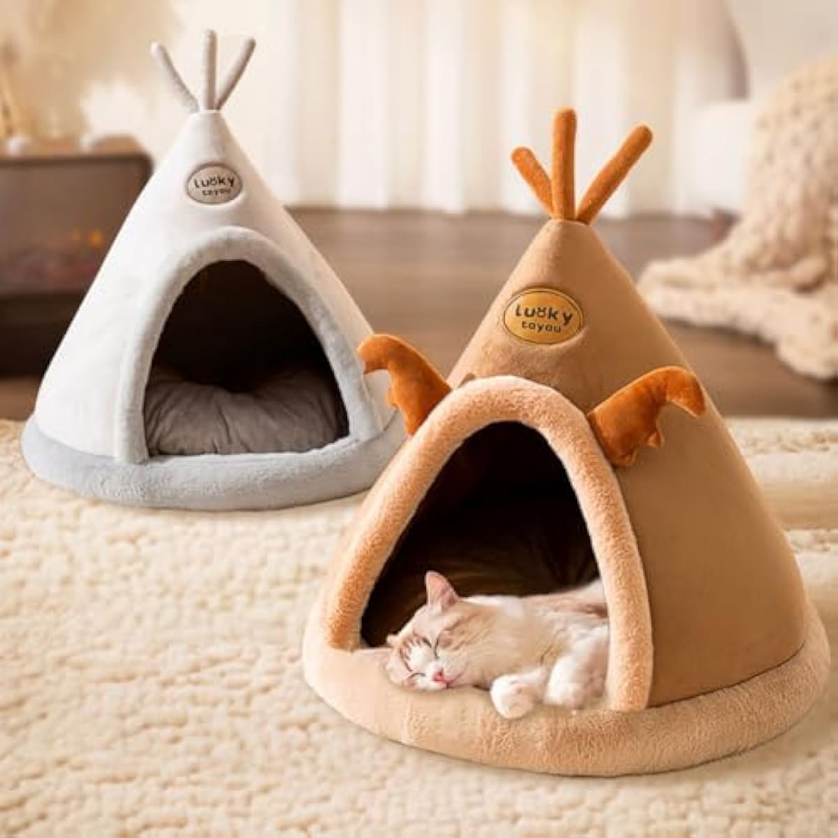 cat tent bed for small dogs and cats with thick cushion
