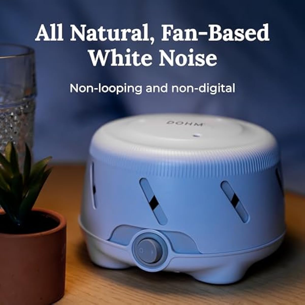 yogasleep dohm uno white noise machine, real fan inside for non-looping white noise, sleep aid for adults and baby
