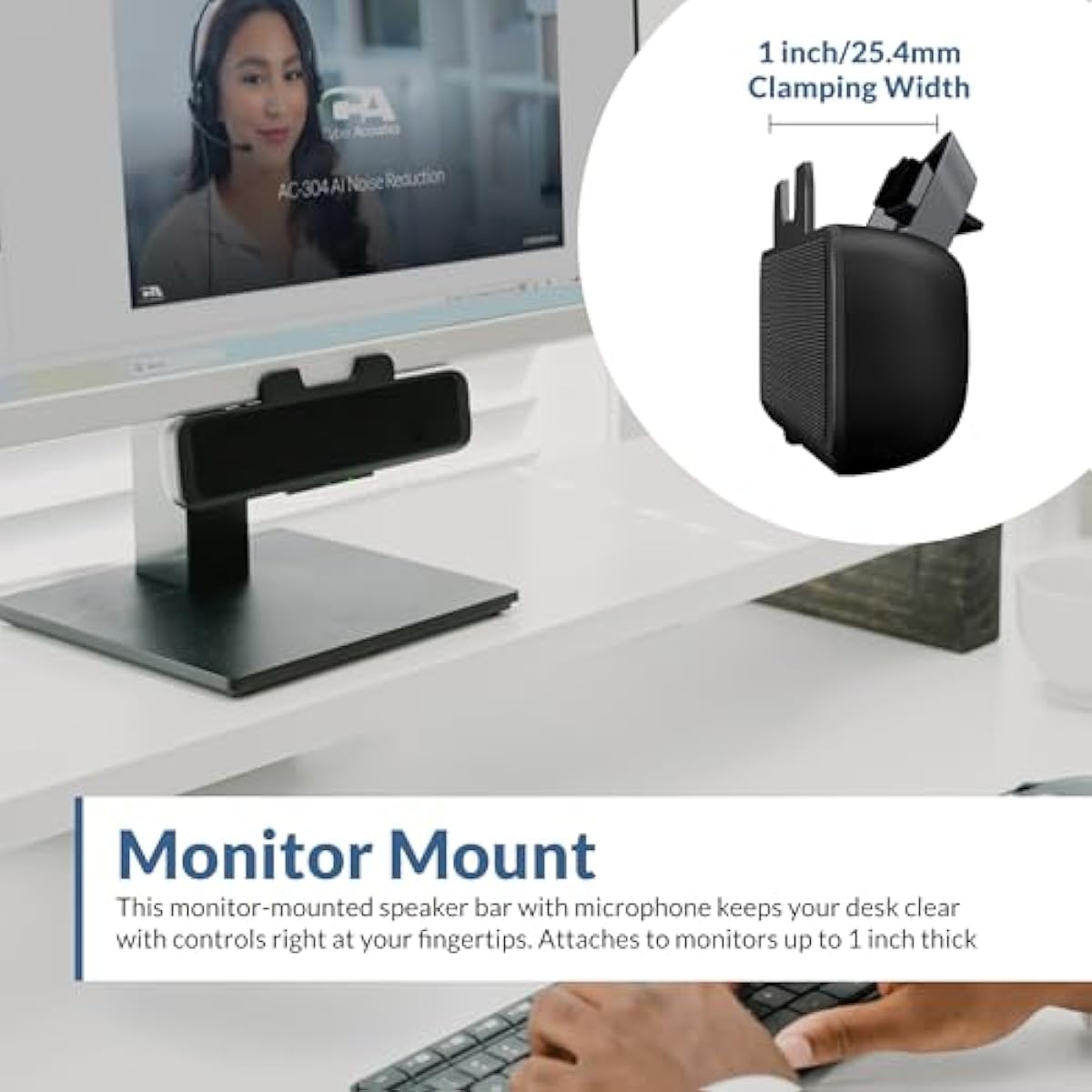 Cyber Acoustics ca-2890 usb stereo speaker bar for pc mac chromebook easy control