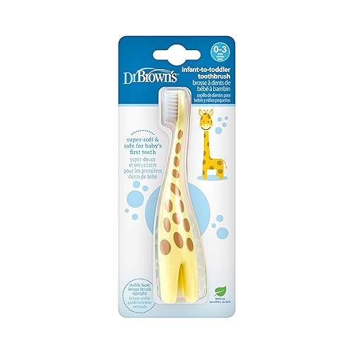 Dr. Brown's Infant-to-Toddler Toothbrush, BPA-Free, Soft Bristles, Ages 0-3, Giraffe Design