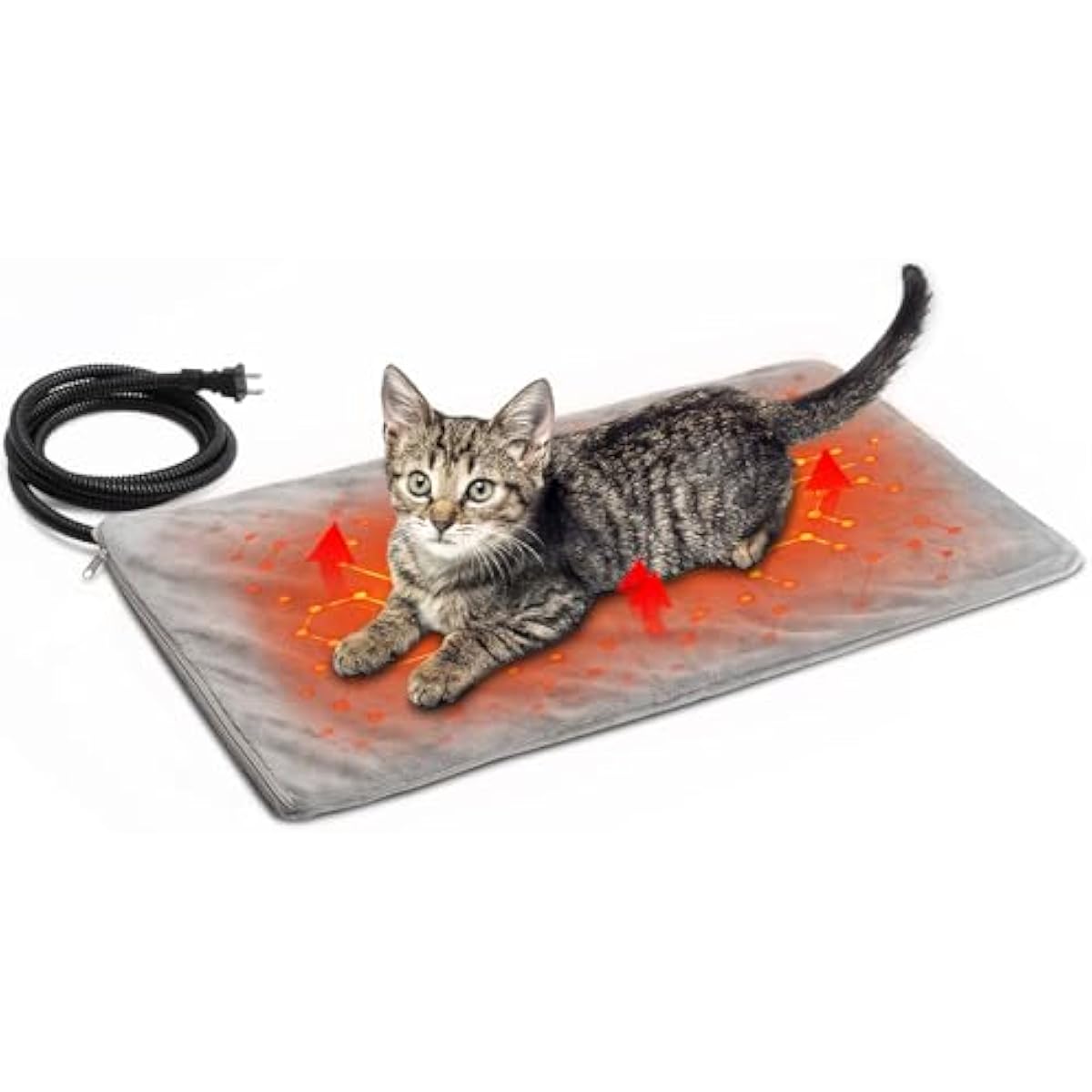 texsens cat heating pad heated pet bed dog mat with chew resistant cord and removable soft cover for outdoor cat houses