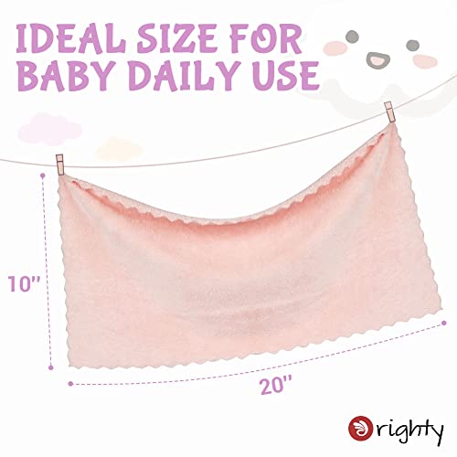 Orighty 20x10 inch coral fleece baby burp cloths, highly absorbent and ultra soft for newborns, 8-pack