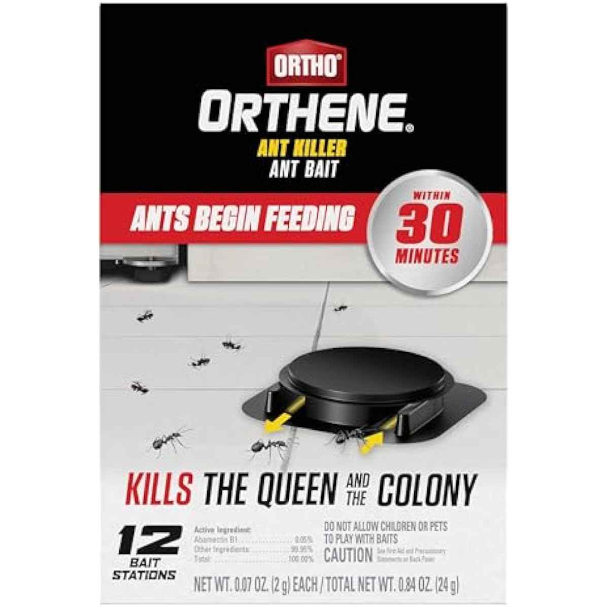 Ortho Orthene Ant Killer Ant Bait, Indoor Ant Killer, Kills The Queen and The Colony, 12 Stations