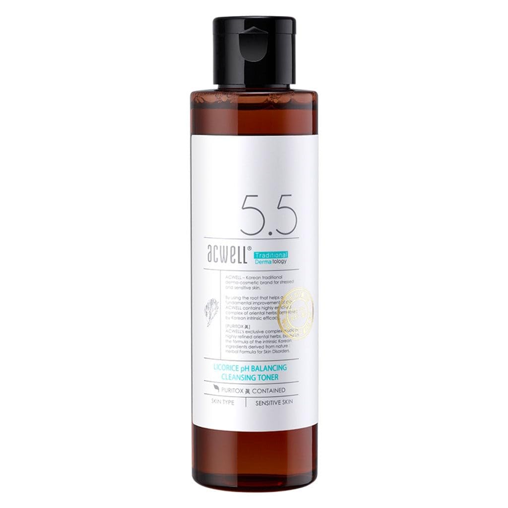 acwell licorice pH balancing cleansing toner 5.1 fl.oz. - ph5.5 hydrating makeup cleansing astringent for sensitive skin