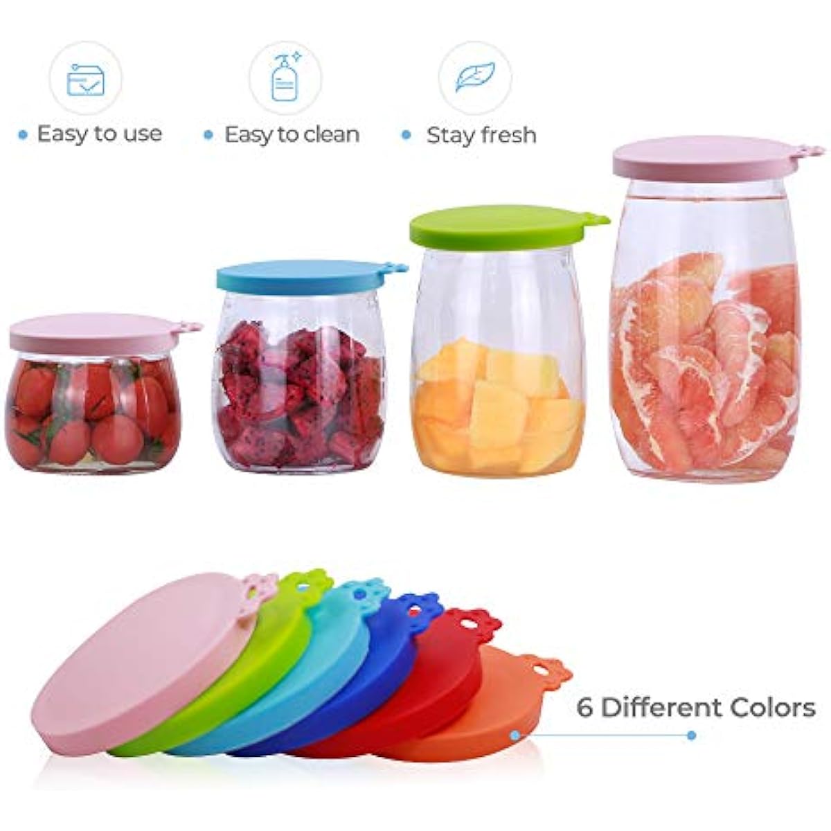 6 packs Pet Food Can Lids, Food Safe BPA-Free & Dishwasher Safe, Can Covers Most Standard Size Dog and Cat Can Tops