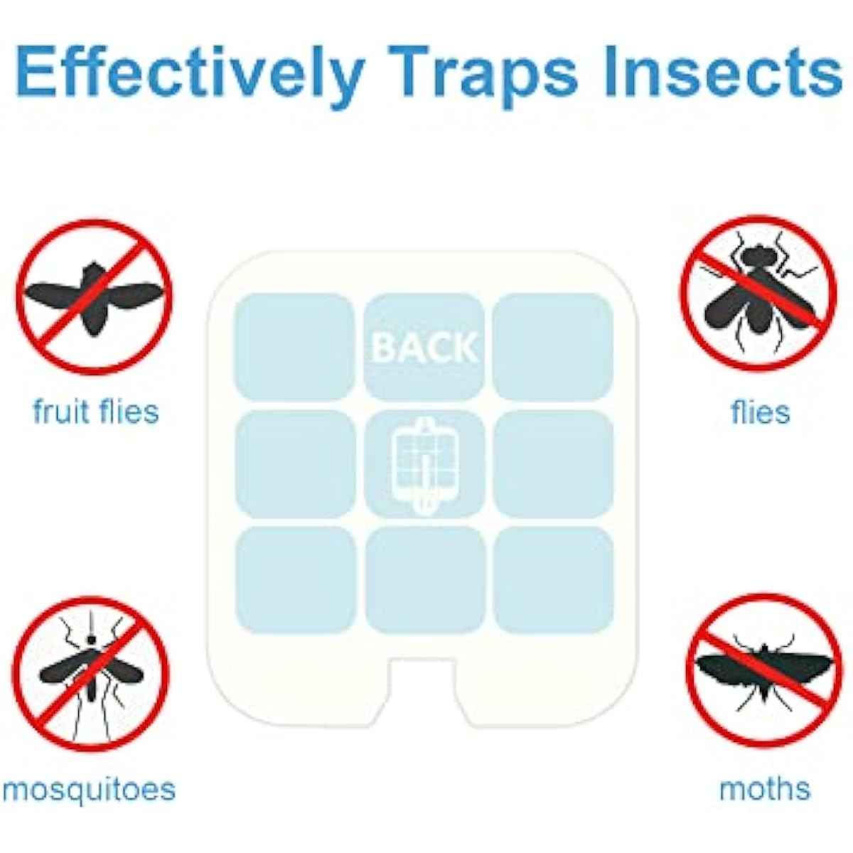 40 Pack Refill Glue Cards Compatible with Safer Home SH502 and Dynatrap DT3005W Dot Indoor Fly Trap Plug-in Insect Trap Replacement Sticky Glue Boards