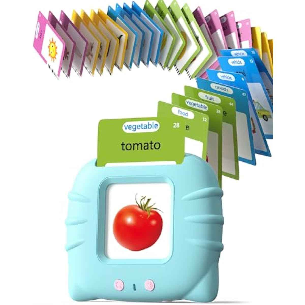Talking Flash Cards for Toddlers 1 2 3 4 Year Olds, Montessori Language Learning with 224 Words, Pocket Speech Therapy Tools, and Speech Development Educational Playthings for Children