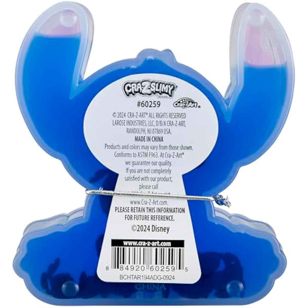 CRA-Z-Slimy Stitch Slime Toy- Glossy, Stretchy, Super Soft, Smooth Blue Stitch Slime with Stitch Shaped Confetti Mix-Ins for Boys and Girls, Lilo and Stitch Kids Toy Gift