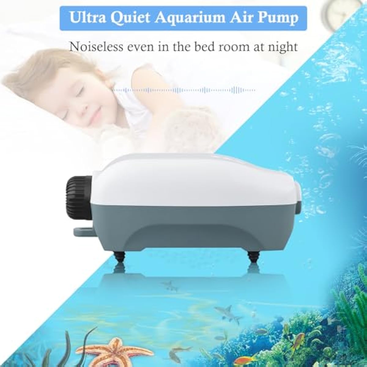 hitop whisper adjustable fish tank aerator with dual outlet for 20 to 100 gallon aquariums
