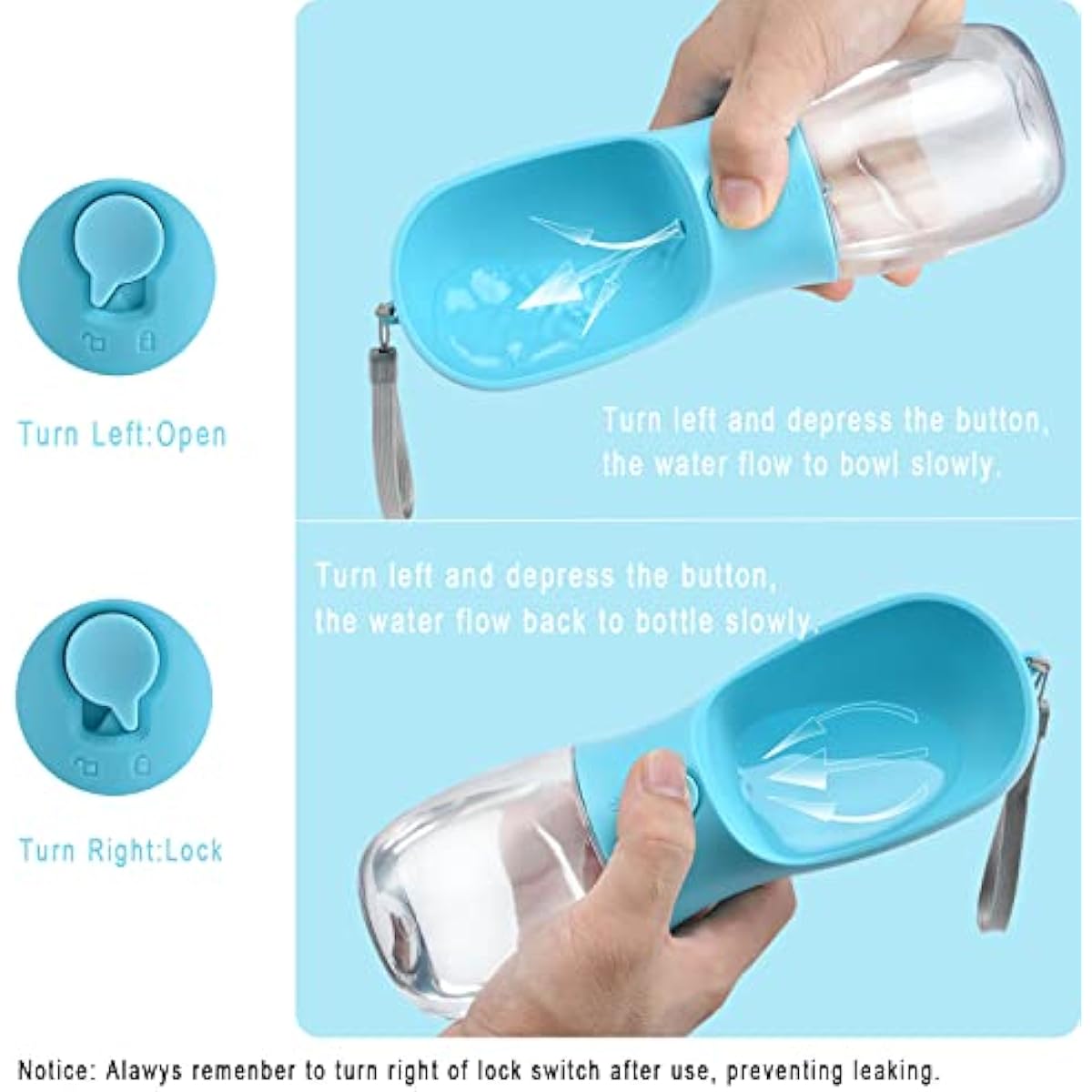 Dog Water Bottle with Food Container, Travel Puppy Water Bowl, Portable Pet Dispenser, Dog Gift Stuff Accessories Items, Puppy Essentials Necessities for Yorkie Cat Walking and Hiking