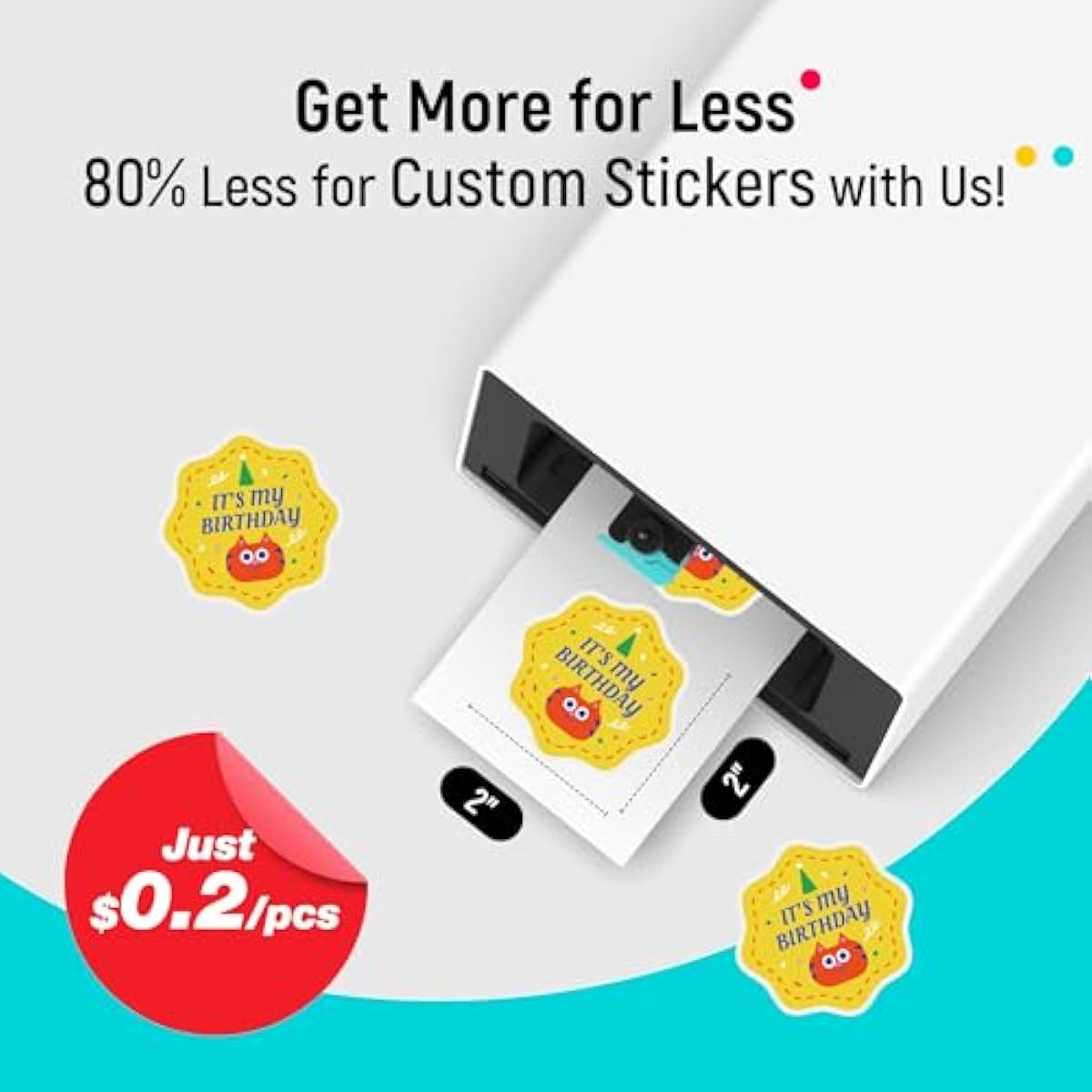 Liene Sticker Paper & Cartridge (Enhanced Adhesion Version) - Includes 2 Ink Cartridge Refills & 72 Sheets of 4x7" Printable Sticker Paper, Dye Sublimation, Compatible Only with Liene PixCut S1