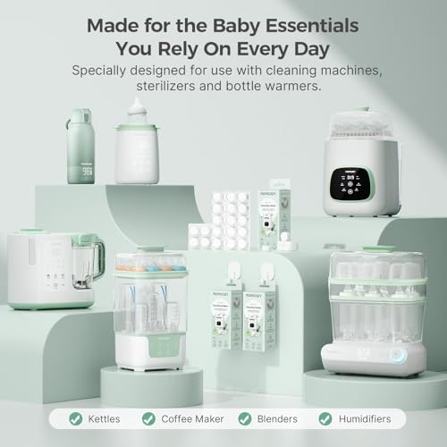 Momcozy Official Descaling Tablets, Compatible KleanPal Pro Baby Bottle Washer, Descaler for Milk & Limescale Removal, 30 Count