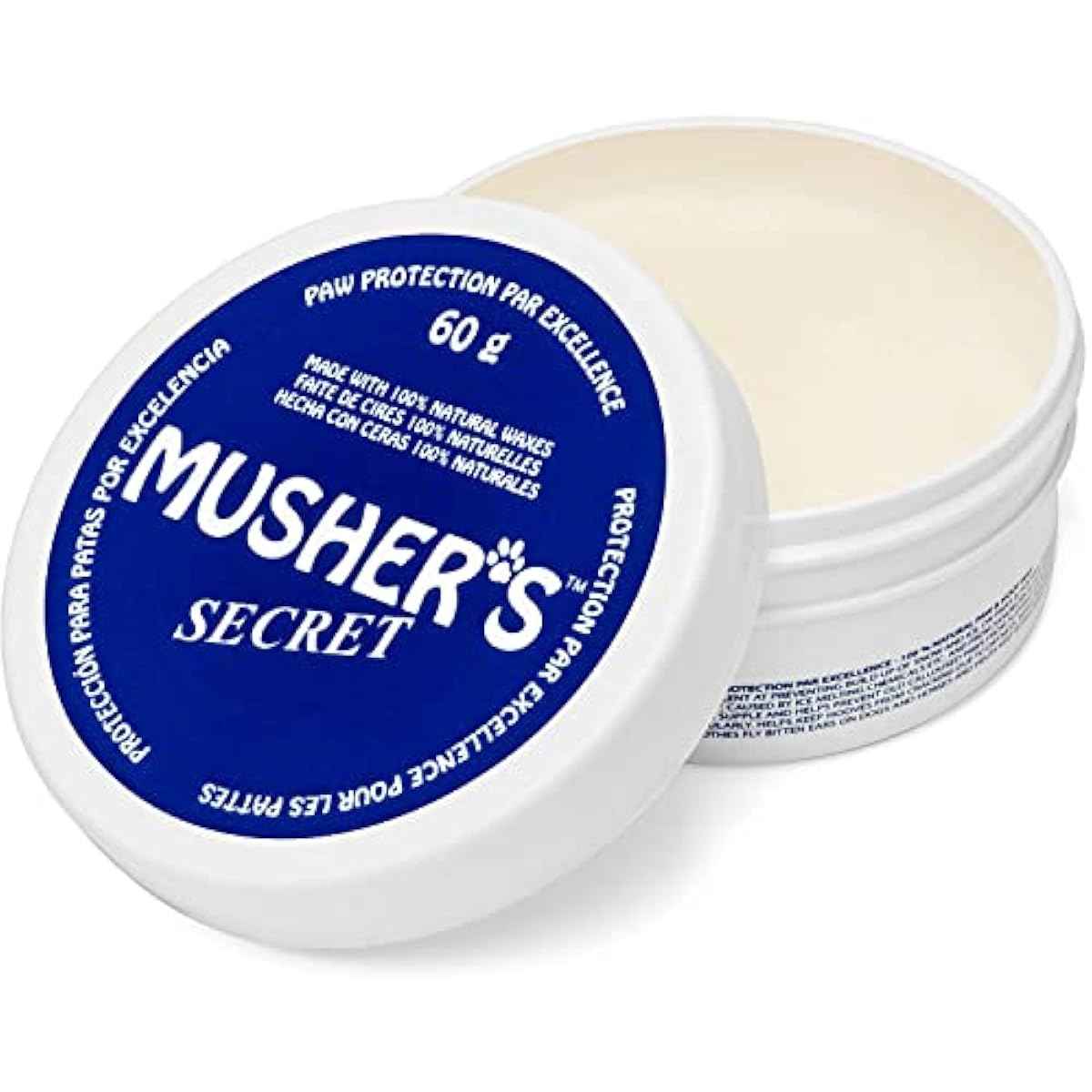 Musher's Secret Dog Paw Wax 60g – Moisturizing Dog Paw Balm – Helps Protect & Heals Cracked Paws – Creates an Invisible Paw Protectors Barrier – All-Natural Nose & Paw Balm with Vitamin E