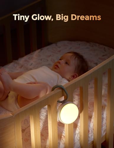 momcozy portable sound machine with night light, white noise sound machine for baby 20 soothing sounds