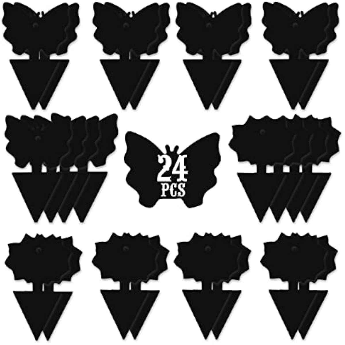 USKICH Sticky Trap Fruit Fly and Gnat Trap Sticky Bug Traps Fungus Traps for Indoor/Outdoor Insect Catcher for White Flies,Mosquitoes,Fungus Gnats,Lying Insects (24 Pcs Black)