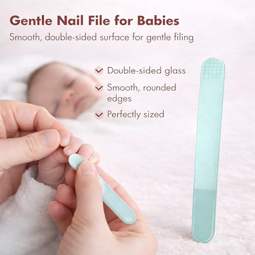 Baby Nail Care Kit, 4-in-1 Set with Owl Case, Clippers, Scissors, File & Tweezers for Newborn to Toddler Kids, Owl Green