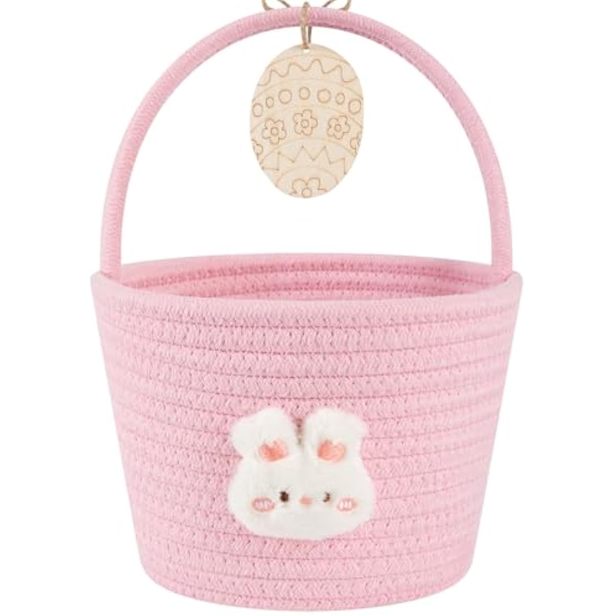oiahomy-pink-easter-basket-with-handle-personalized-bunny-baskets-for-kids-and-gifts