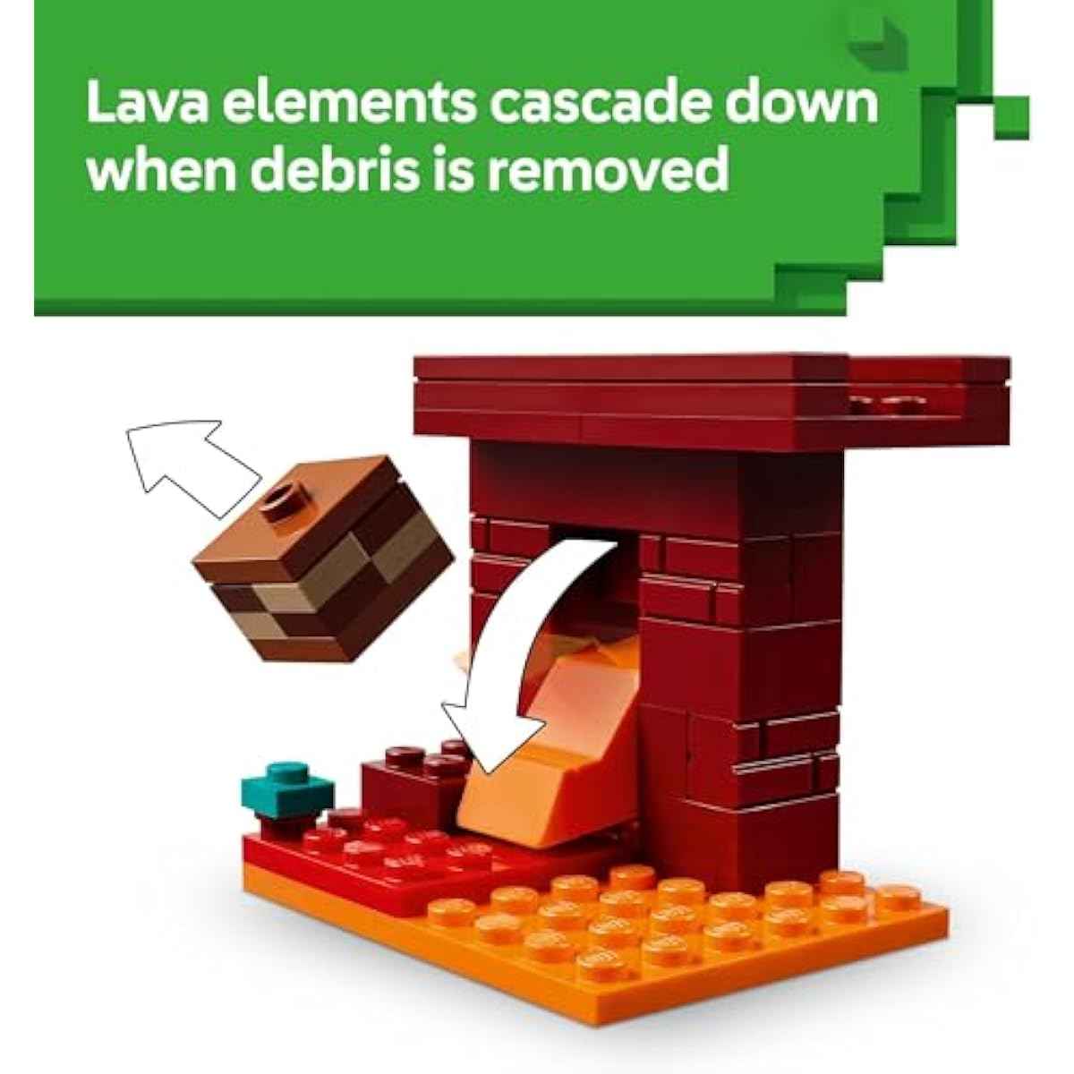 LEGO Minecraft The Nether Lava Battle Toy and Playset - Building Minecraft Toy for Kids, Ages 6+ - Alex, Wither Skeleton, Blaze and Strider Figures for Pretend Play - Gift Idea for Birthdays - 21266