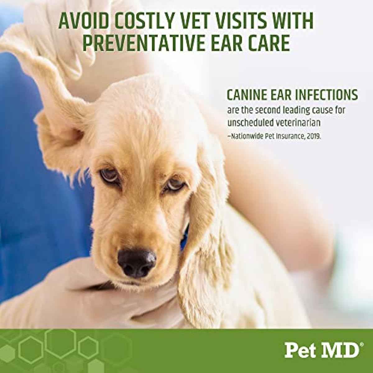 Pet MD - Dog Ear Cleaner Wipes - Otic Cleanser for Dogs to Stop Ear Itching, and Infections with Aloe and Eucalyptus - 100 Count