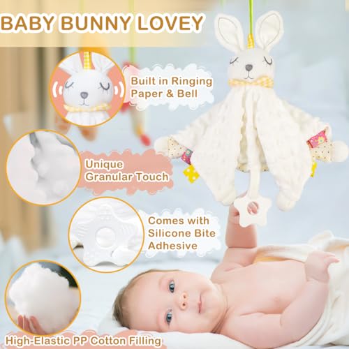 New Mom Gift Box Set - 11PCS Unisex Luxury Spa & Baby Essentials in Elegant Box | Bunny Lovey, Changing Pad, Socks - Baby Shower & Postpartum Care Package for Expecting Moms