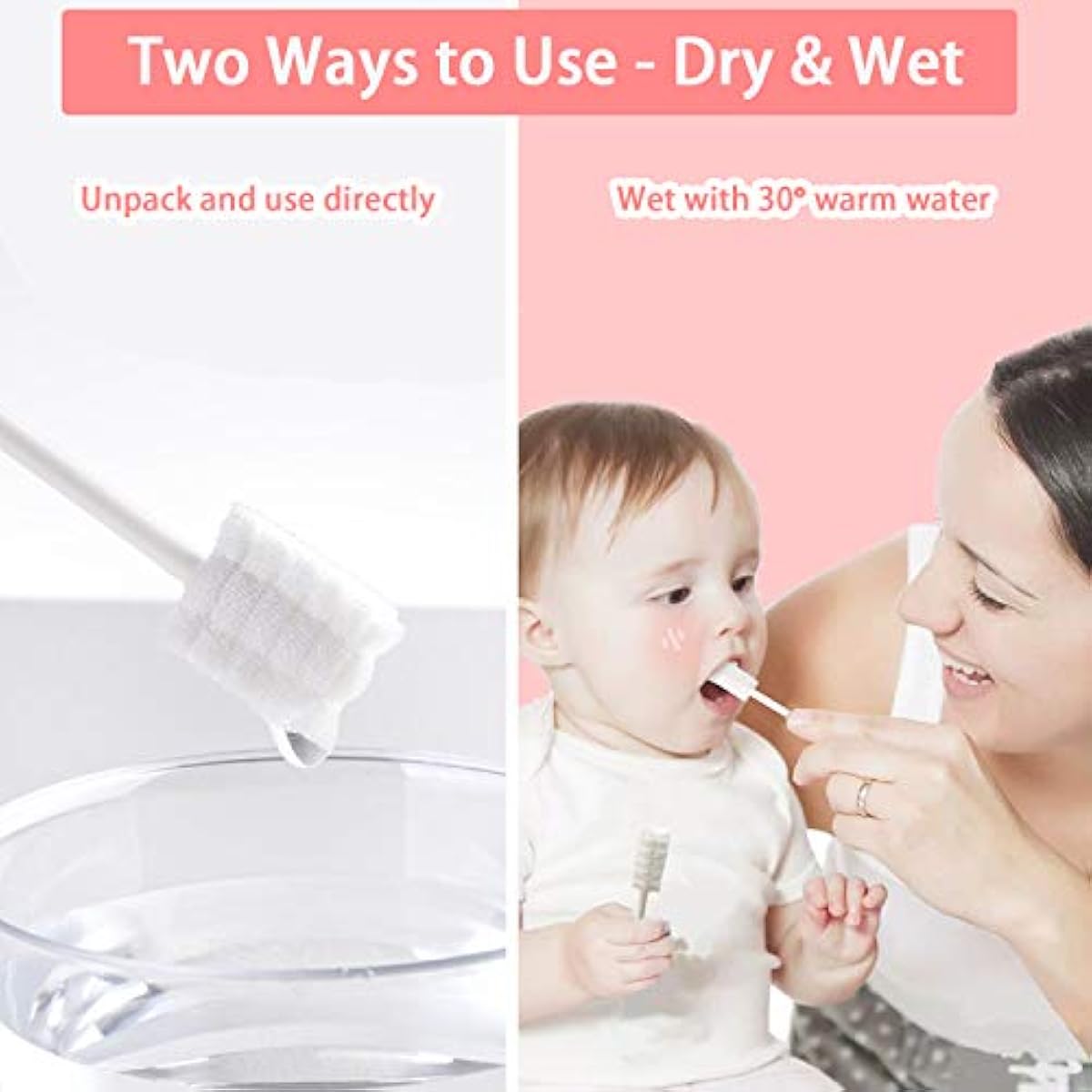 Easicuti baby tongue cleaner 42pcs disposable toothbrush for 0-36 months with free finger toothbrush