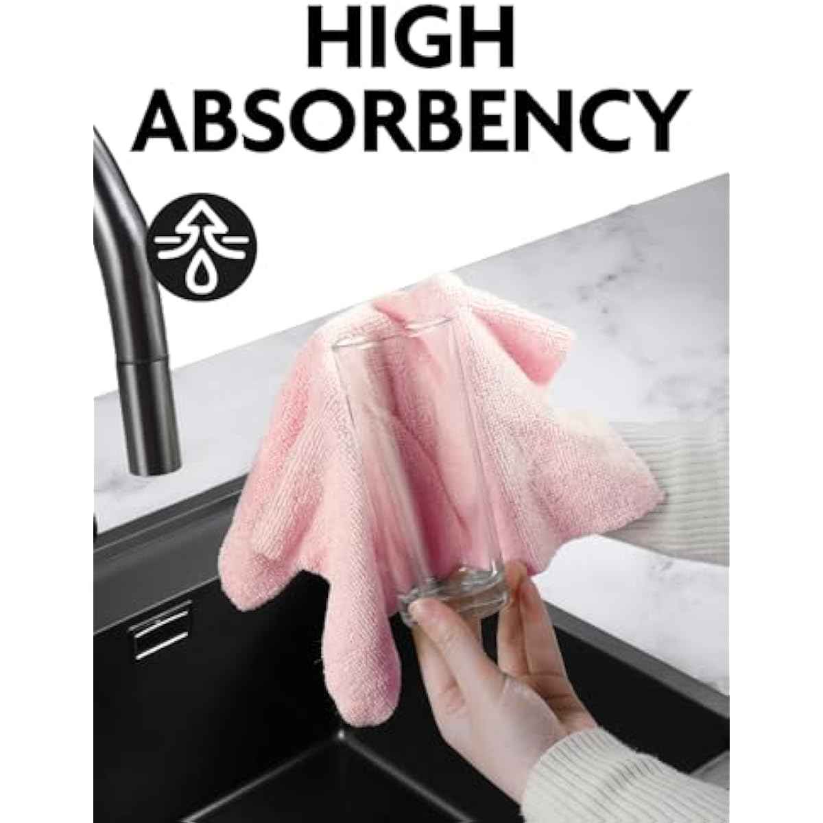Fantasticlean Microfiber Cleaning Cloth Roll -75 Pack, Tear Away Microfiber Towels, 12" x 12", Reusable, Washable, Scratch Free, Ultra Absorbent Dishcloth for All-Around Cleaning Supplies (Pink)