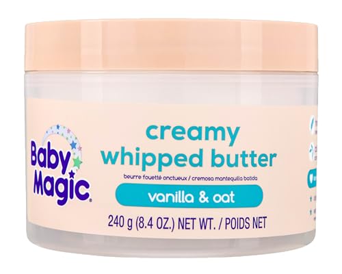 Baby Magic Creamy Whipped Butter Vanilla Oat, 8.4 oz, Gentle, Long-Lasting Moisture for Baby's Sensitive Skin